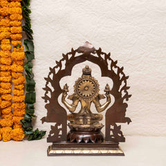 Handcrafted Brass Goddess Laxmi Statue With Prabhavali