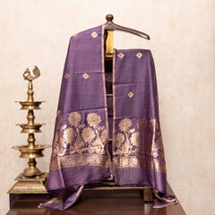 Handloom Handwoven Muga Silk Kurta - Bottom Fabric With Kadwa Weave & Handwoven Muga Silk Dupatta