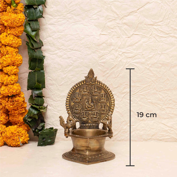 Ashtganesha Brass Diya For Pooja