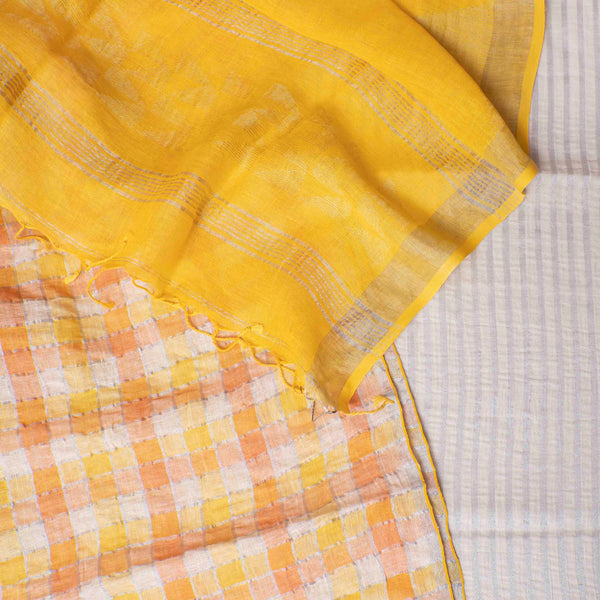 Sunehri Jamdani Linen Charm