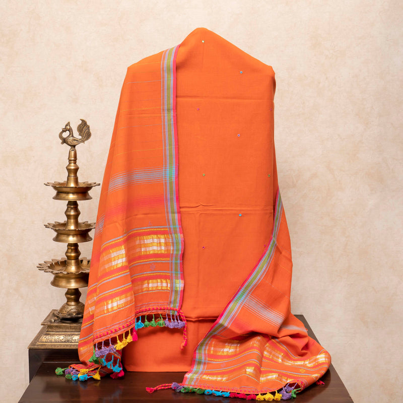 Handloom Kala Cotton Kurta - Bottom Fabric & Handloom Kala Cotton Dupatta