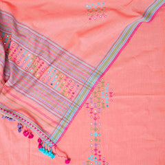 Handloom Kala Cotton Kurta Fabric With Mirror Work, Handloom Kala Cotton Bottom & Handloom Kala Cotton Designer Dupatta