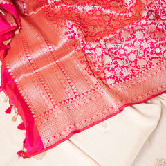 Handloom Muga Silk Kurta Bottom Fabric With Handloom Pure Banarasi Shikargah Katan Silk Dupatta