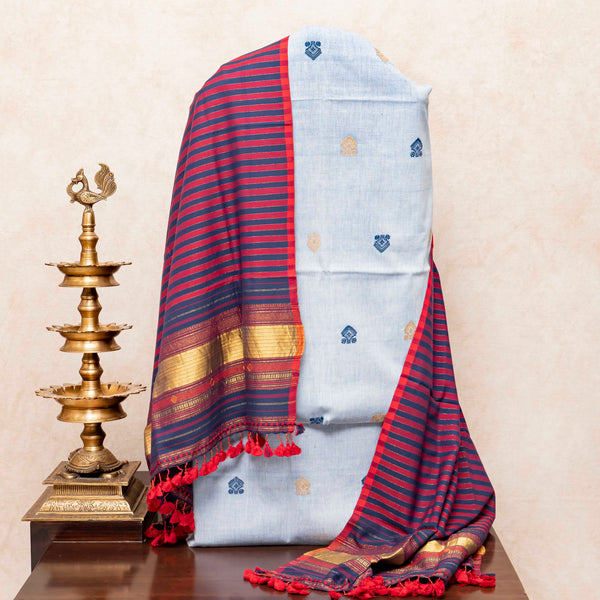 Handloom Cotton Kurta, Bottom Fabric & Handloom Cotton Bhujodi Dupatta