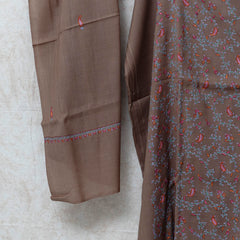 Kashmiri Sozni Hand Embroidered Woollen Kurta & Bottom Fabric With Sozni Embroidery Wollen Stole