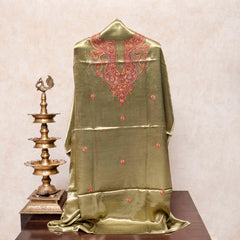 Kashmiri Hand Embroidery Mashru Silk Kurta Fabric