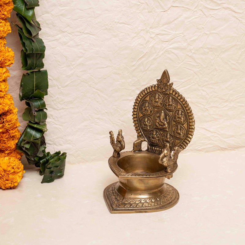 Ashtganesha Brass Diya For Pooja