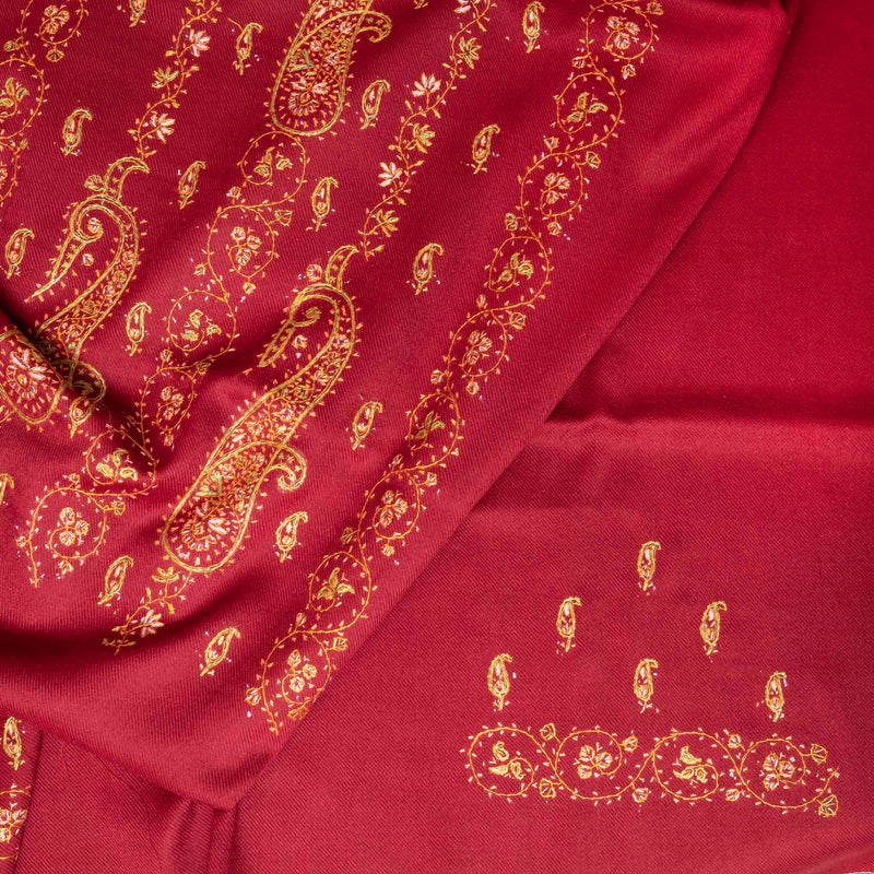 Kashmiri Hand Embroidered Woollen Suit Set