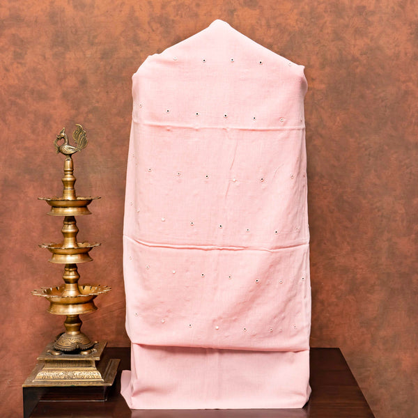 Handloom Kala Cotton Kurta Fabric With Mirror Work,  Handloom Kala Cotton Bottom Fabric & Handloom Kala Cotton Coloured Stripes With Hand Embroidery Dupatta