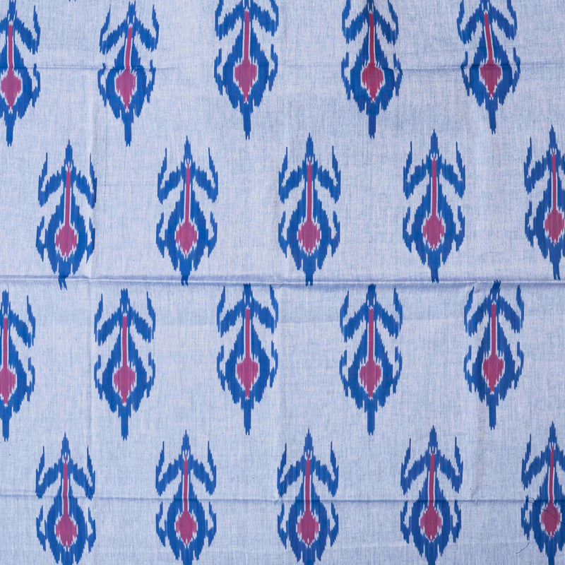 Handloom Cotton Ikkat Fabric
