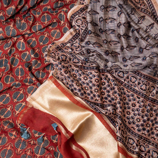 Rang-e-Ajrakh Chandi Palla Set
