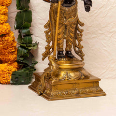 Brass Kartikeya Idol With Peacock