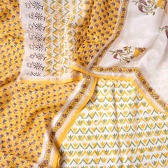 Sunlit Bloom Hand Block Chanderi Suit Set