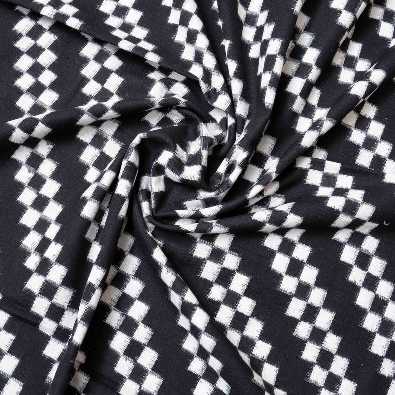 Handloom Cotton Ikkat Fabric