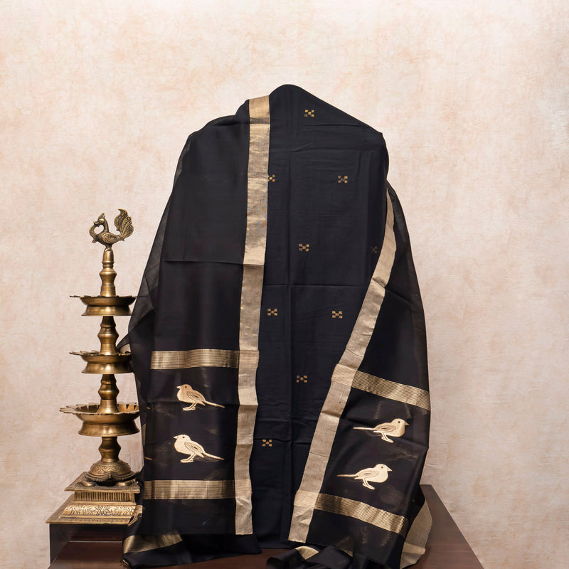 Handloom Cotton Jamdani Kurta & Handloom Chanderi Silk Dupatta