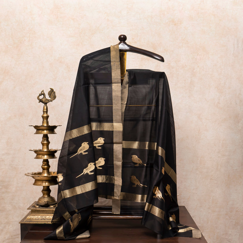 Handloom Cotton Jamdani Kurta & Handloom Chanderi Silk Dupatta