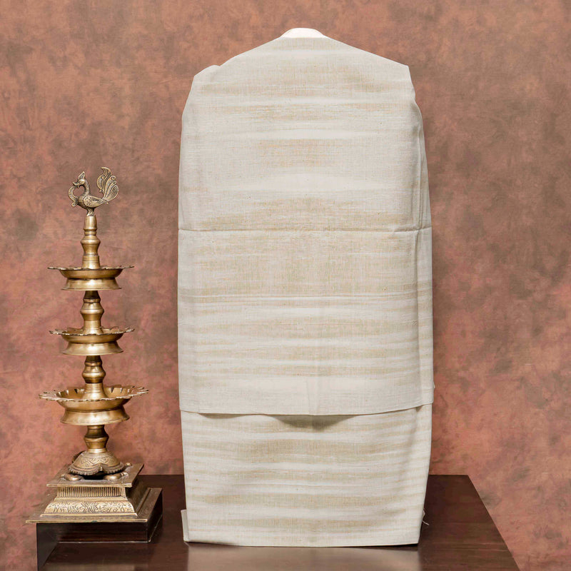 Handloom Khadi Cotton Kurta Bottom Fabric & Handloom Cotton Kutchi Weave Stole