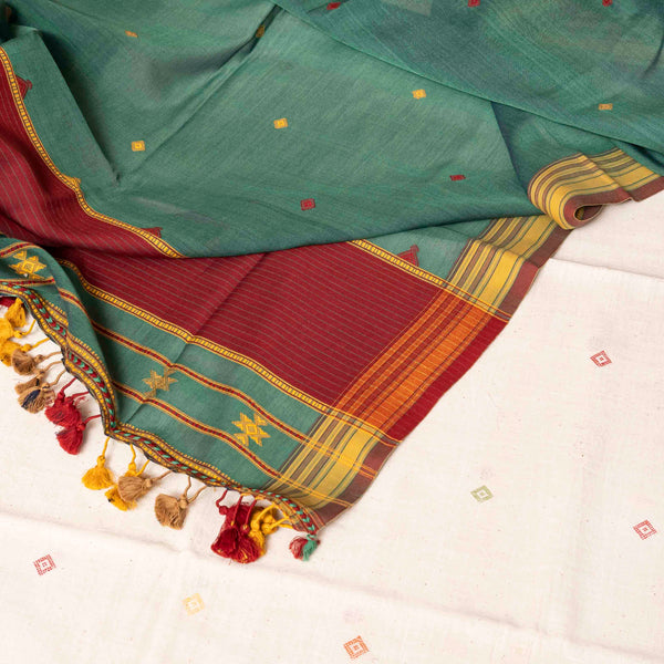 Handloom Kala Cotton Kurta - Bottom Fabric & Handloom Cotton Dupatta