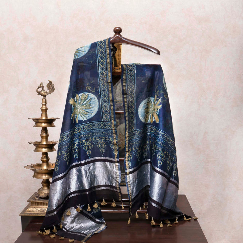 Regal Hand Block Ajrakh Chanderi Kurta & Dupatta Set