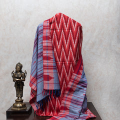 Pure Handloom Ikkat Kurta Fabric With Handloom Cotton Kotpad Dupatta