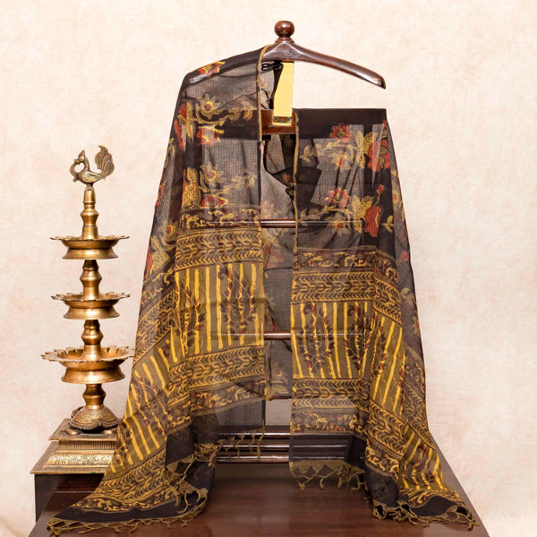 Hand Block Cotton Kurta Fabric & Hand Block Cotton Kota Doria Dupatta