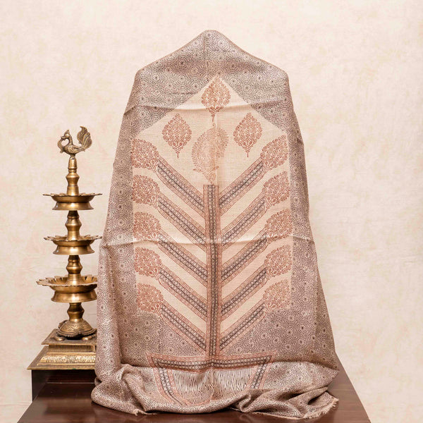 Kota Silk Kurta Fabric With Bagh Hand Block & Kota Silk Dupatta With Bagh Hand Block