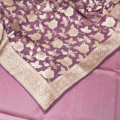 Handloom Cotton Silk Suit Fabric With Banarasi Silk Georgette Dupatta