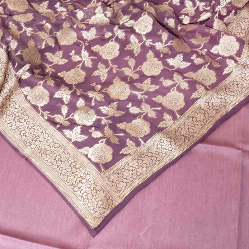 Handloom Cotton Silk Suit Fabric With Banarasi Silk Georgette Dupatta