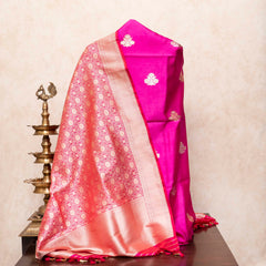 Handloom Handwoven Katan Silk Kurta - Bottom Fabric With Kadwa Weave & Handloom Katan Silk Banarsi Dupatta