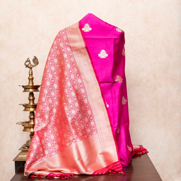 Handloom Handwoven Katan Silk Kurta - Bottom Fabric With Kadwa Weave & Handloom Katan Silk Banarsi Dupatta