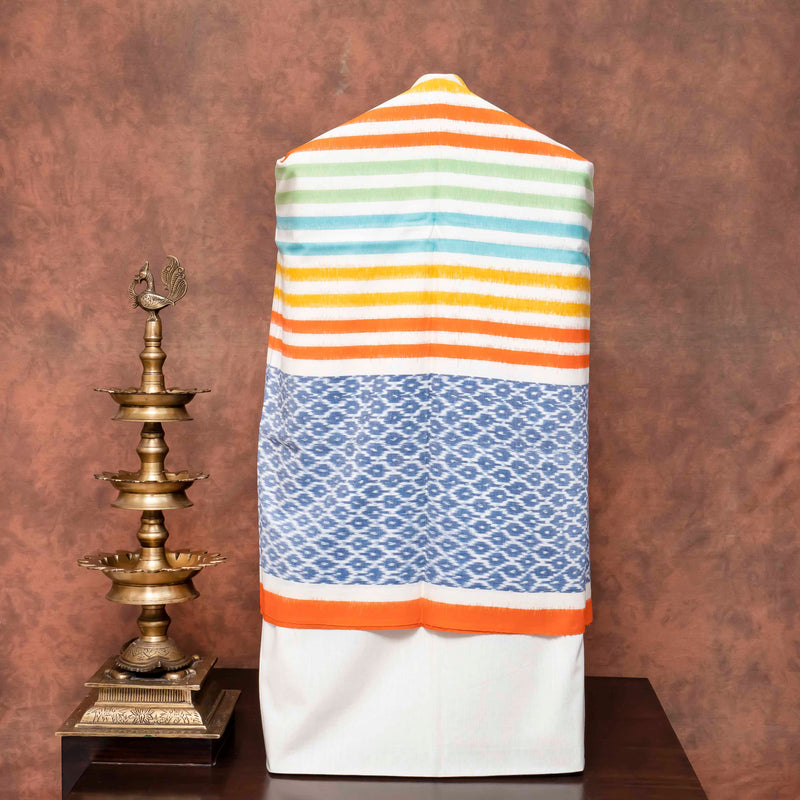 Hand Cotton Ikkat Kurta Fabric & Handloom Bottom Fabric