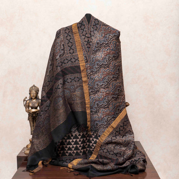 Resham Linen Ajrakh's Royal Drape