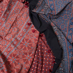 Rust Indigo Heritage Handblock Ajrakh Cotton Suit Set