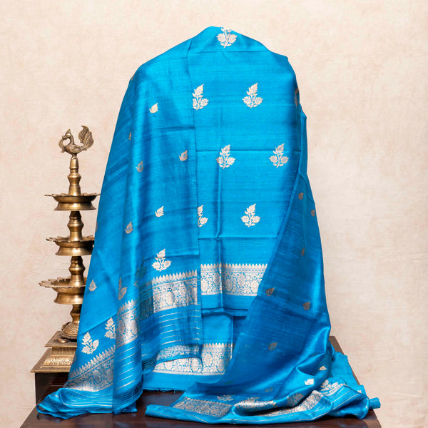 Handloom Raw Silk Kurta Fabric With Kadwa Weave, Handloom Raw Silk Bottom Fabric With Kadwa Weave & Handloom Raw Silk Dupatta With Kadwa Weave