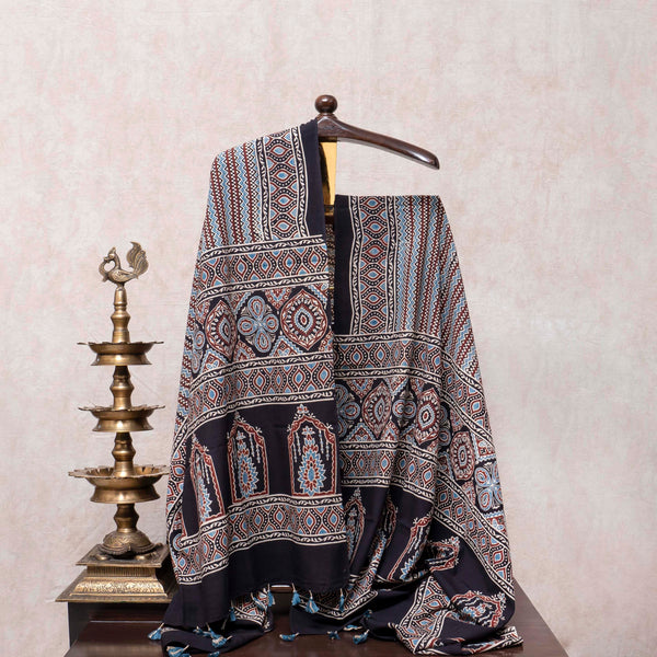 Hand Block Ajrakh Cotton Kurta & Hand Block Ajrakh Cotton Dupatta