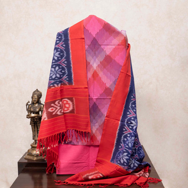 Ikkat Cotton's Gulabi-Neela Libaas