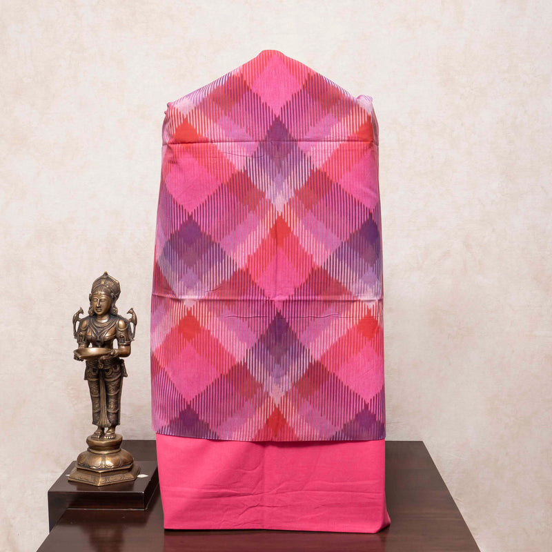 Ikkat Cotton's Gulabi-Neela Libaas