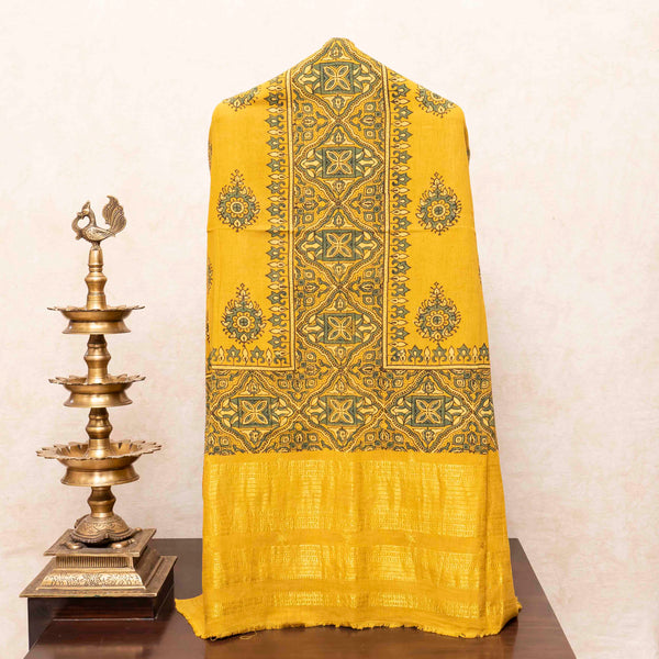 Handloom Kala Cotton Ajrakh Hand Block Kurta & Dupatta Fabric