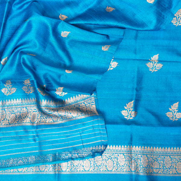 Handloom Raw Silk Kurta Fabric With Kadwa Weave, Handloom Raw Silk Bottom Fabric With Kadwa Weave & Handloom Raw Silk Dupatta With Kadwa Weave