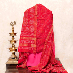 Venkatgiri Cotton Rai Bandhej Kurta Fabric, Cotton Bottom Fabric & Rai Bandhej Cotton Dupatta