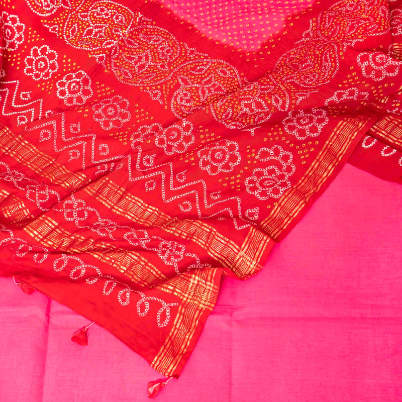 Venkatgiri Cotton Rai Bandhej Kurta Fabric, Cotton Bottom Fabric & Rai Bandhej Cotton Dupatta