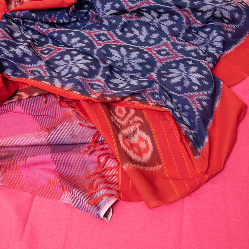 Ikkat Cotton's Gulabi-Neela Libaas