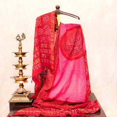 Venkatgiri Cotton Rai Bandhej Kurta Fabric, Cotton Bottom Fabric & Rai Bandhej Cotton Dupatta