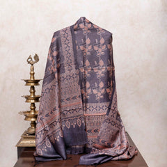 Ajrakh Handloom Pure Tussar Silk Kurta & Dupatta Set