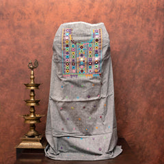 Handloom Cotton Gray Lambani Suit - Kurta & Bottom 5 Meters