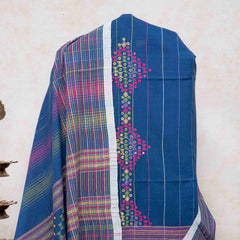Handloom Kala Cotton Kurta Fabric With Mirror Work, Handloom Kala Cotton Bottom & Handloom Kala Cotton Designer Dupatta
