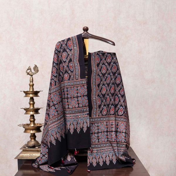 Hand Block Ajrakh Cotton Kurta & Hand Block Ajrakh Cotton Dupatta