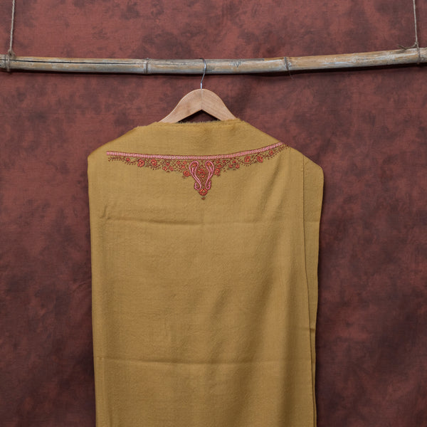 Pure Woollen Kurta Fabric With Kashmiri Sozni Hand Embroidery