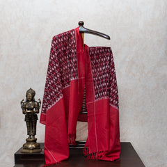 Pure Handloom Ikkat Kurta Fabric With Ikkat Dupatta