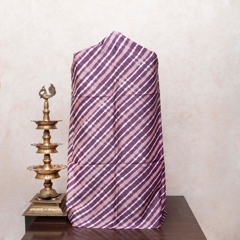 Royal Lilac Shibori Chanderi Kurta Set with Gajji Silk Bandhej Dupatta